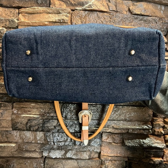 Circle Y of Yoakman - Denim and Tan Leather Handmade Bag - Picture 11 of 15